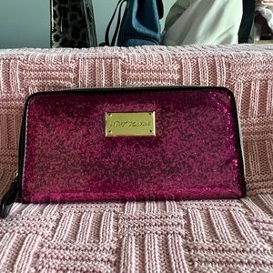 Betsey Johnson Hot Pink Sparkling Glitter Wallet